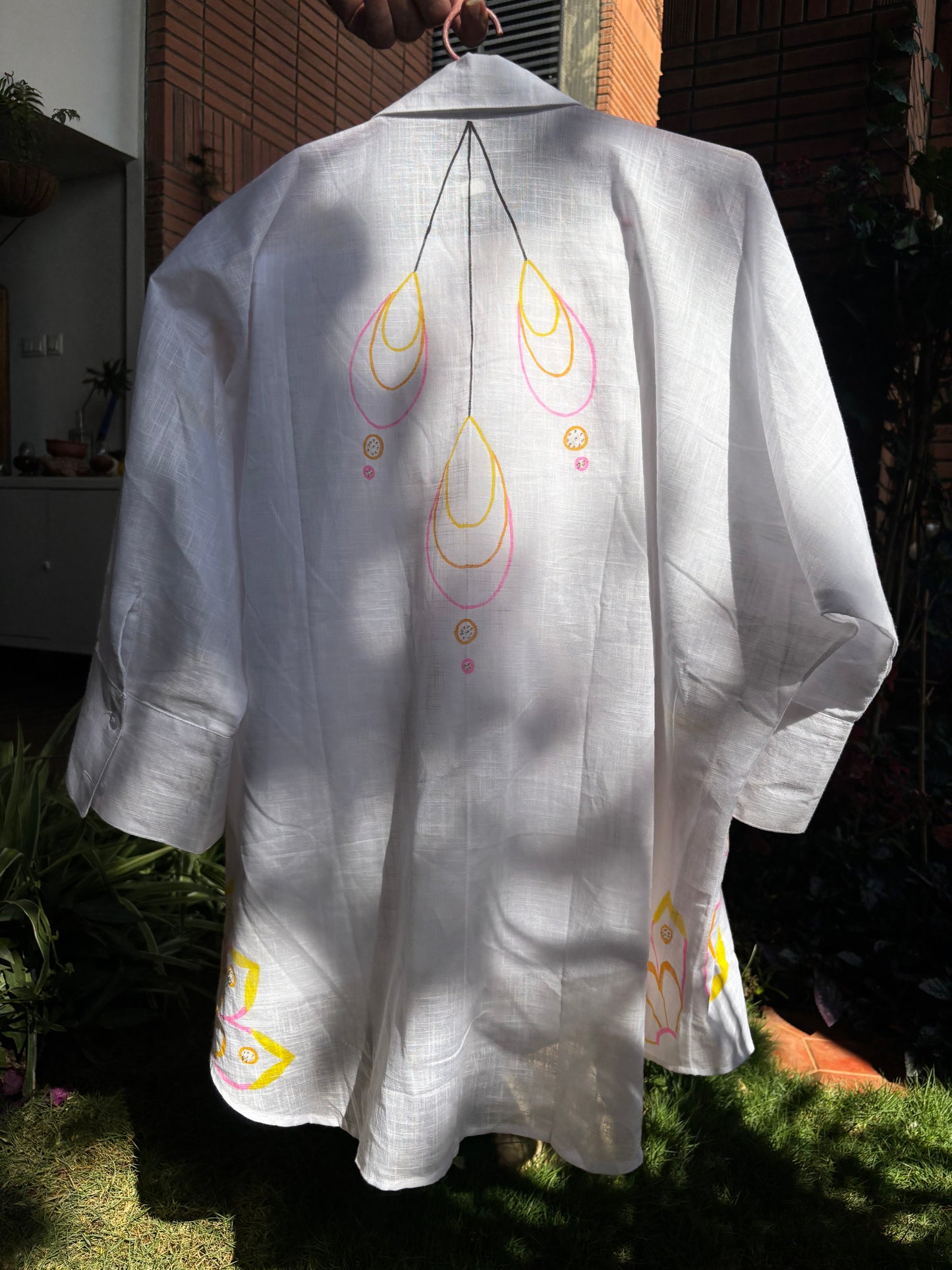 Handpainted Mul Cotton Co-ord (Set/T-Shirt)