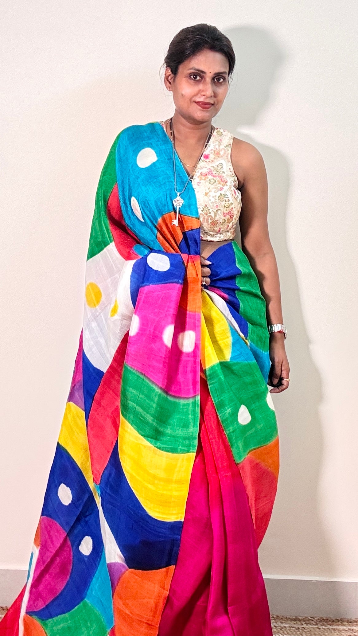 Handpainted Pure Murshidabadi Silk with Silk Mark