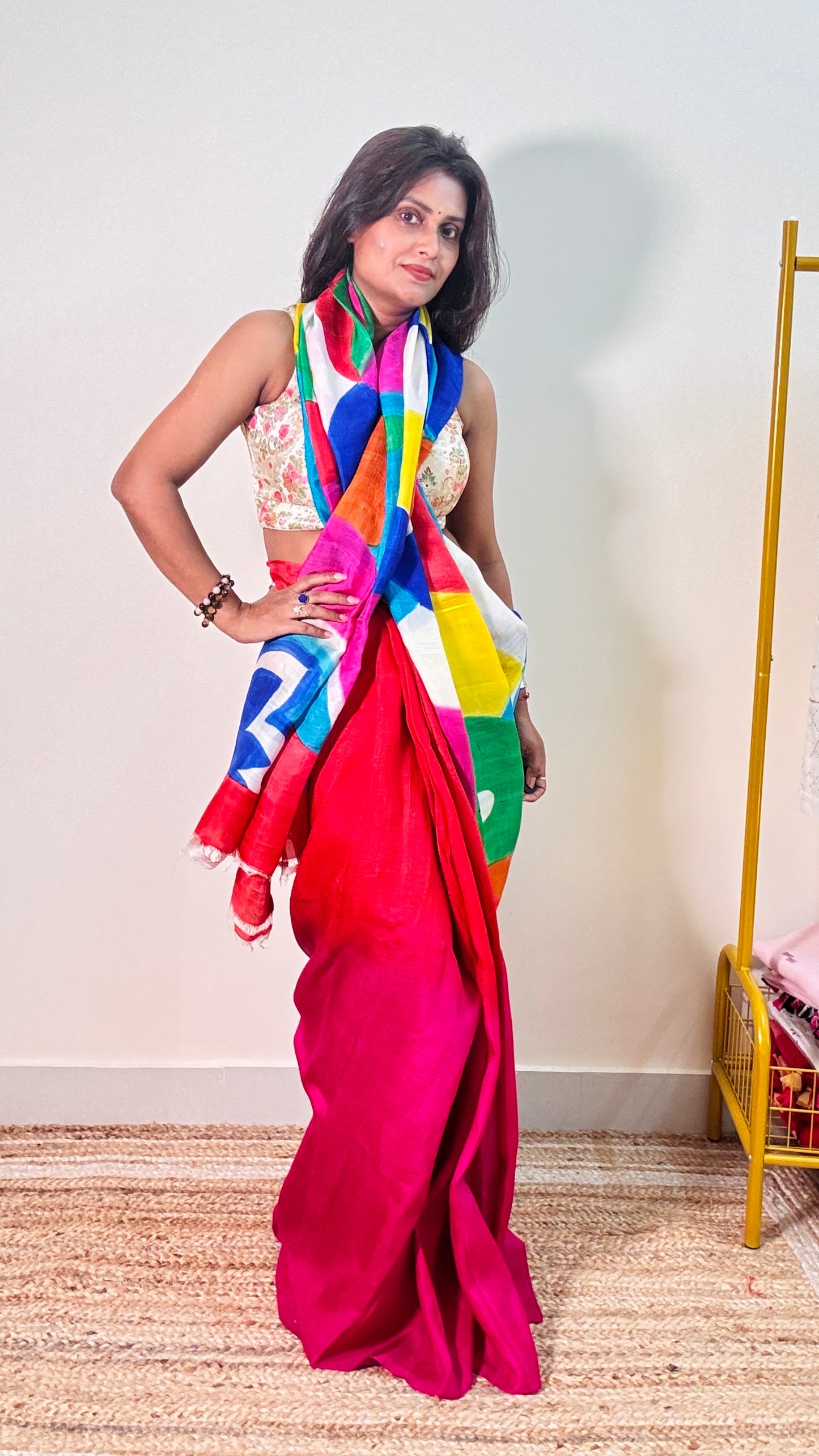 Handpainted Pure Murshidabadi Silk with Silk Mark