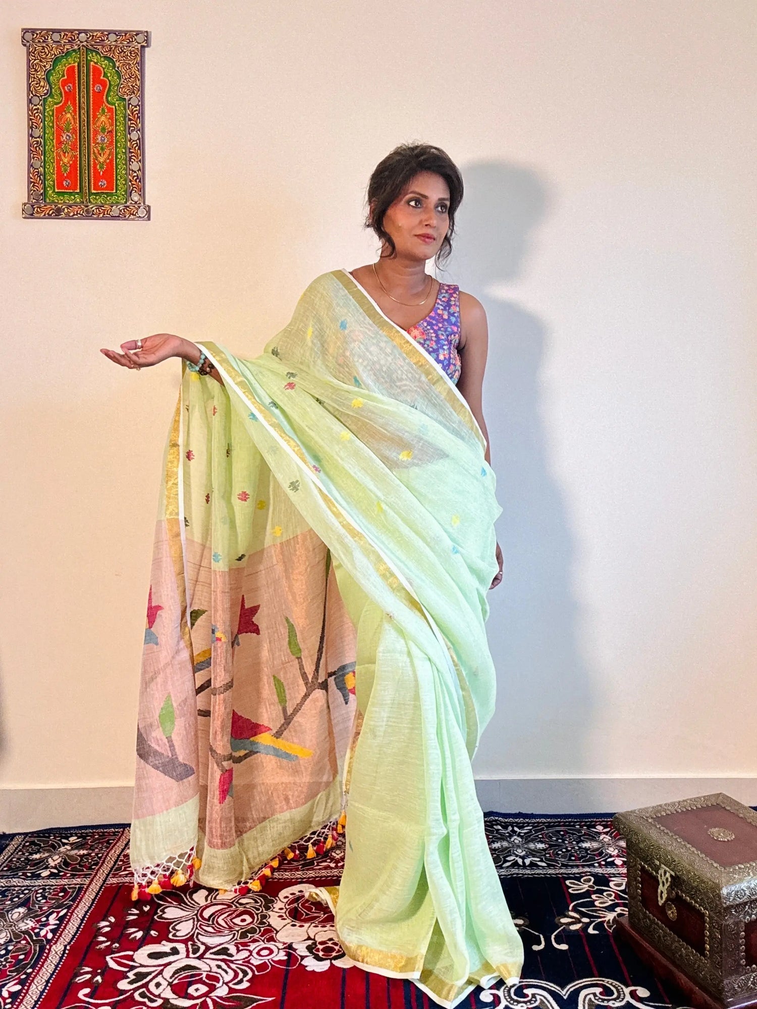 Handwoven Linen Sarees - Rupacj Designs - Luxury Sustainable Indian womenswear | Artisan made | Slow Fashion- Occasion wear| Handcrafted In India