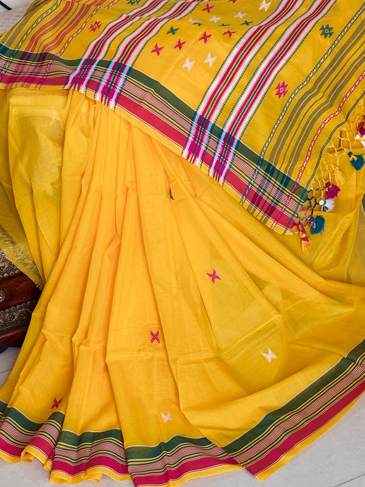 Basanti Handwoven Bhujodi saree