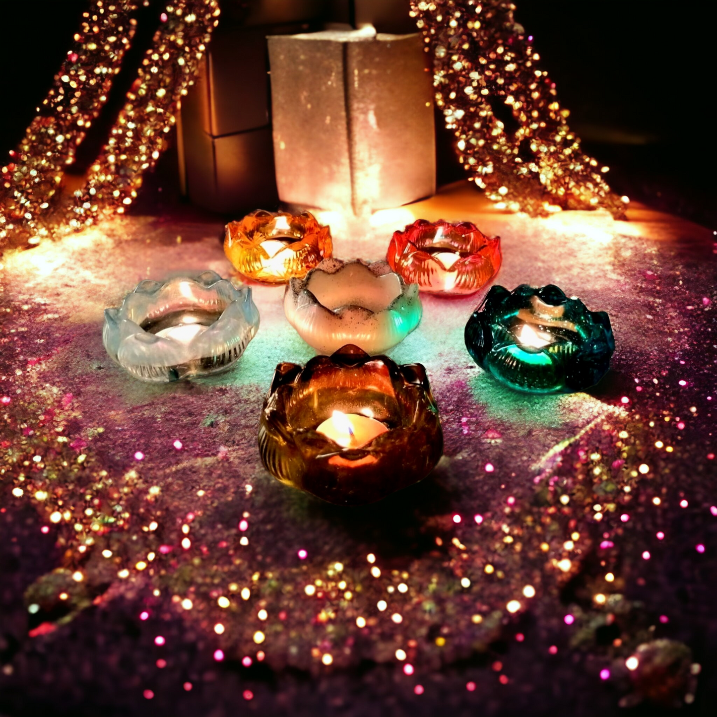 Lotus Tealight Resin Candle Holders