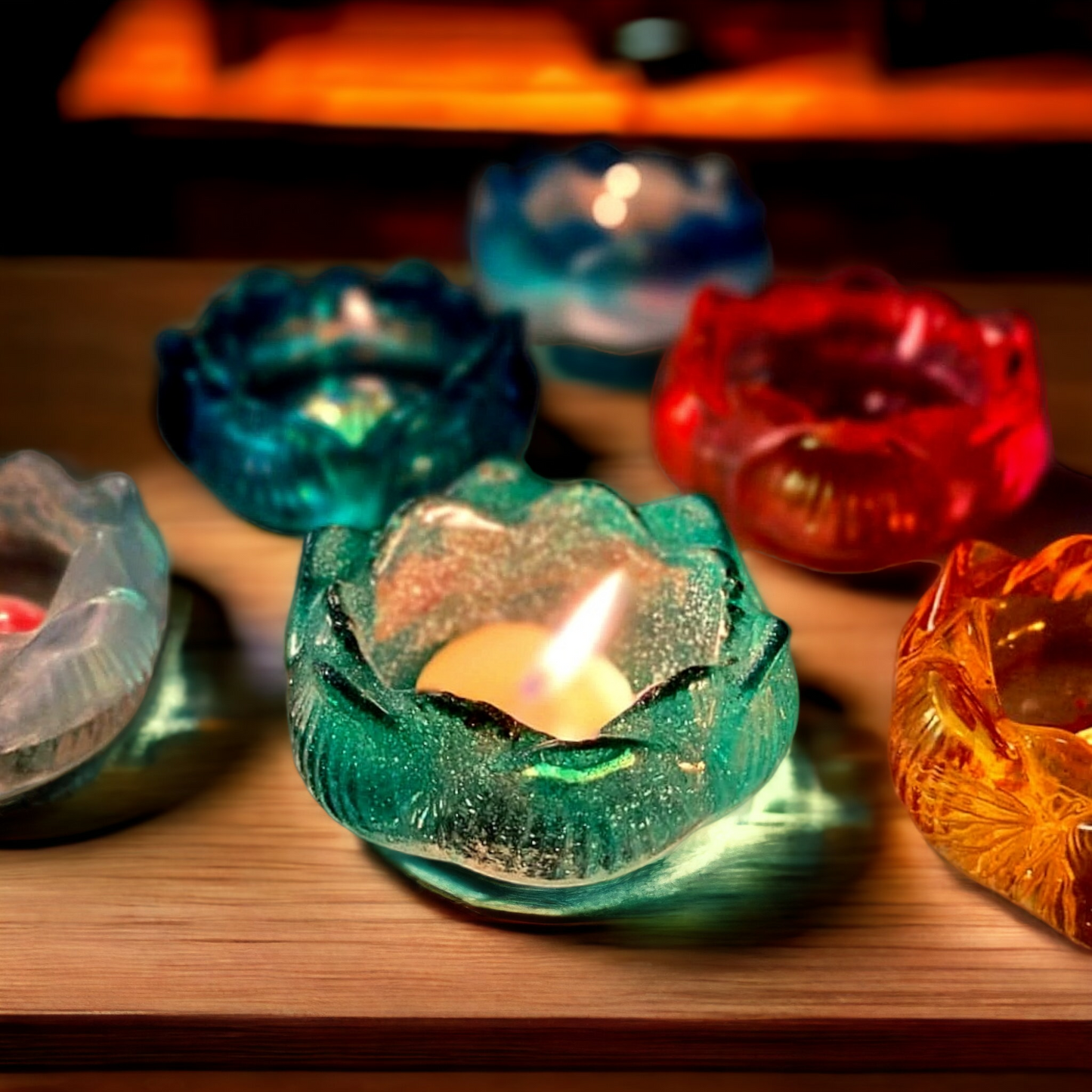 Lotus Tealight Resin Candle Holders