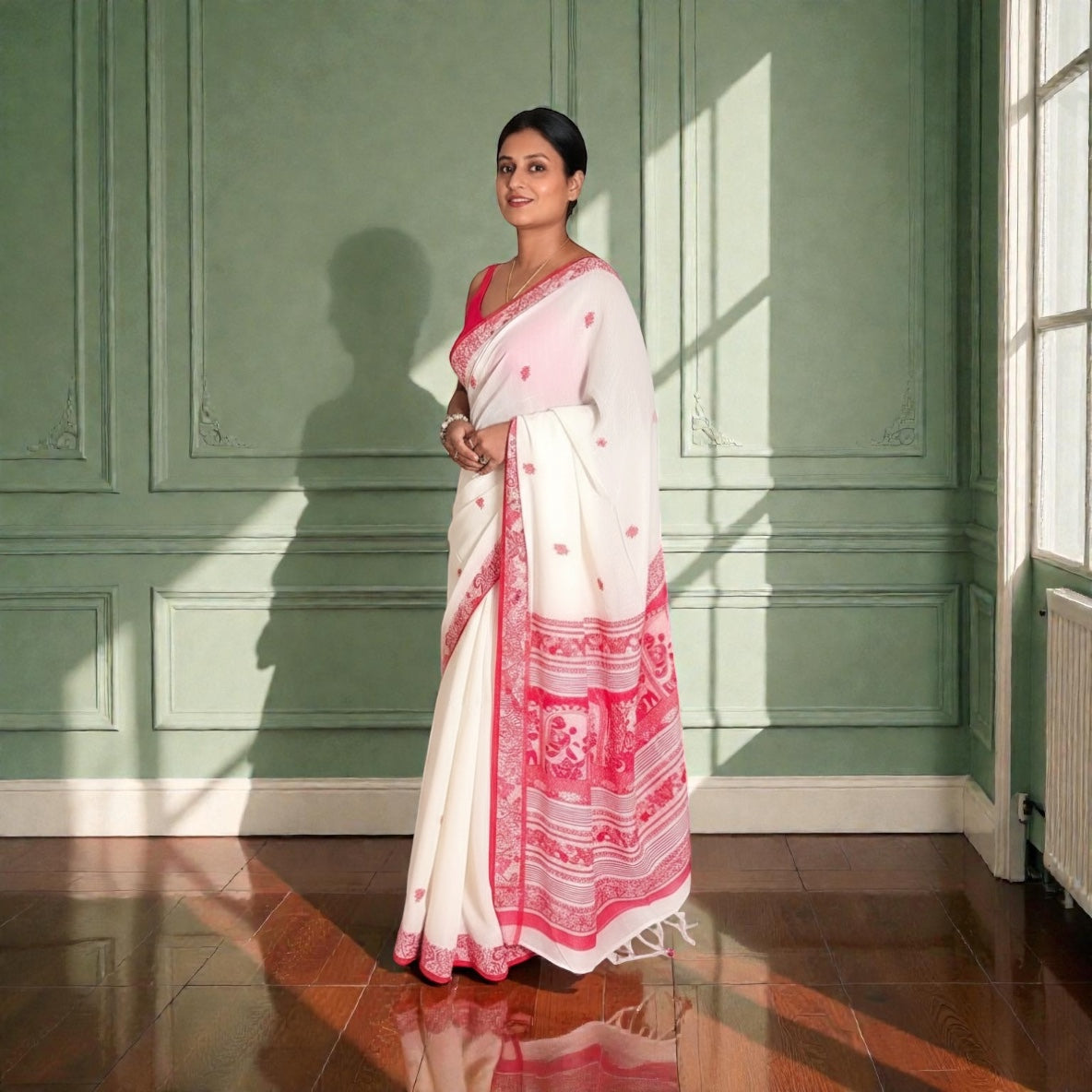 pure cotton handloom Baluchari saree - Rupacj Designs - Luxury Sustainable Indian womenswear | Artisan made | Slow Fashion- Occasion wear| Handcrafted In India