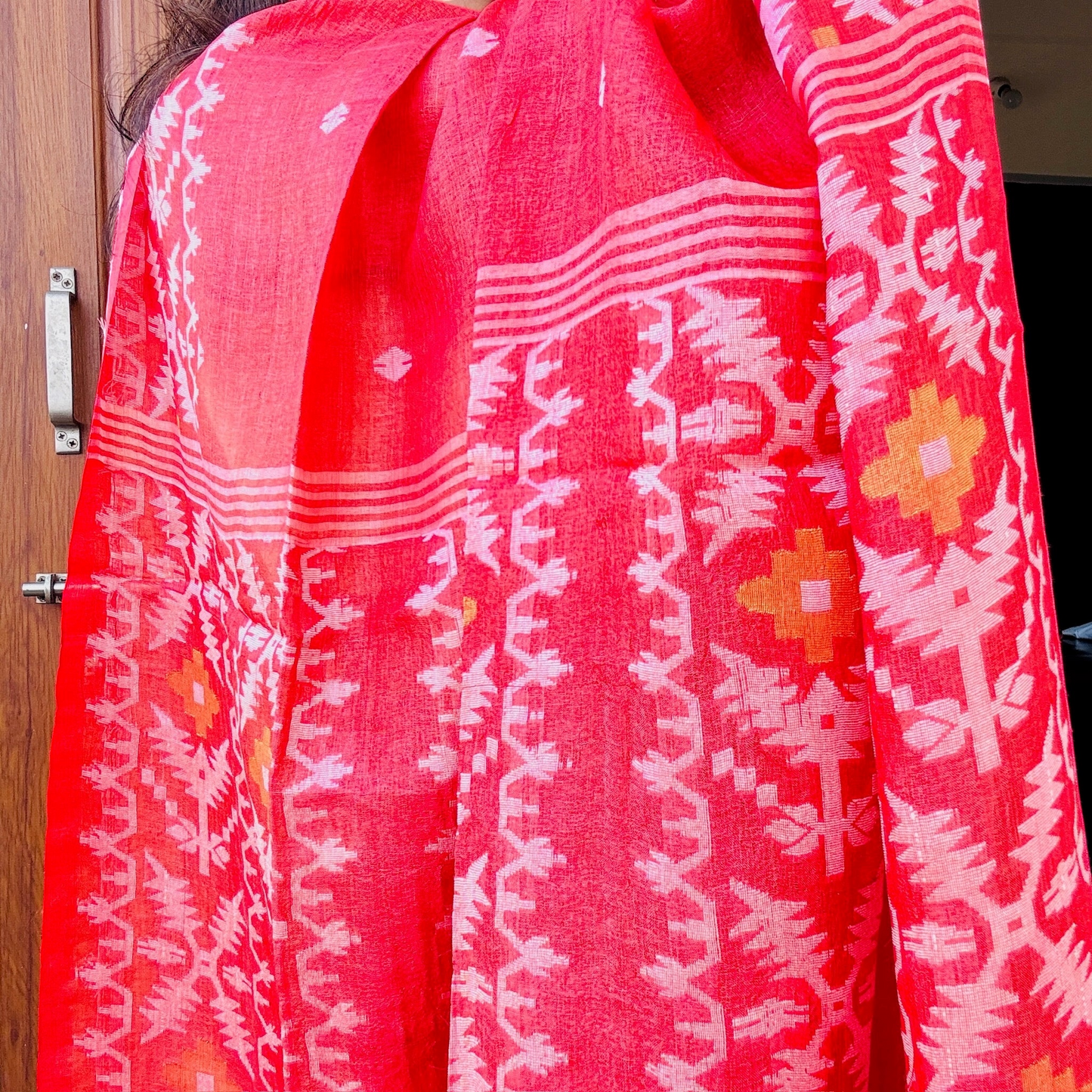 Artisan Handwoven pure Tussar Silk Jamdani Saree - Rupacj Designs - Luxury Sustainable Indian womenswear | Artisan made | Slow Fashion- Occasion wear| Handcrafted In India