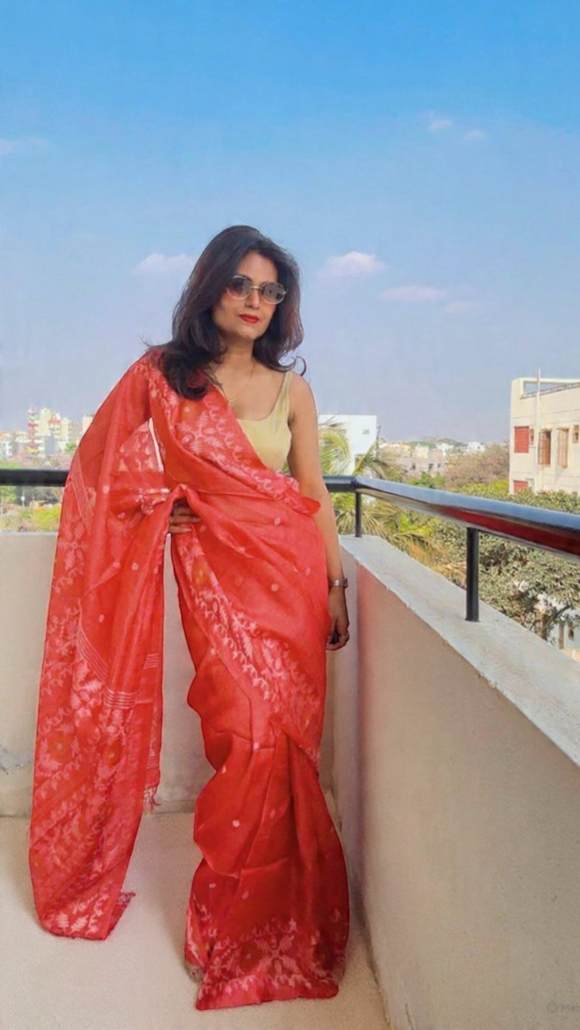 Artisan Handwoven pure Tussar Silk Jamdani Saree - Rupacj Designs - Luxury Sustainable Indian womenswear | Artisan made | Slow Fashion- Occasion wear| Handcrafted In India