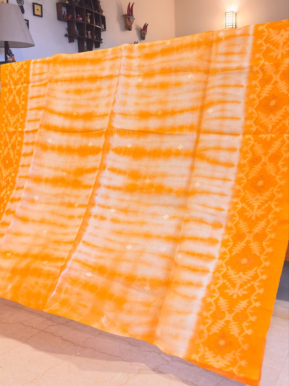 kaner Pure Tussar silk shibori Jamdani saree