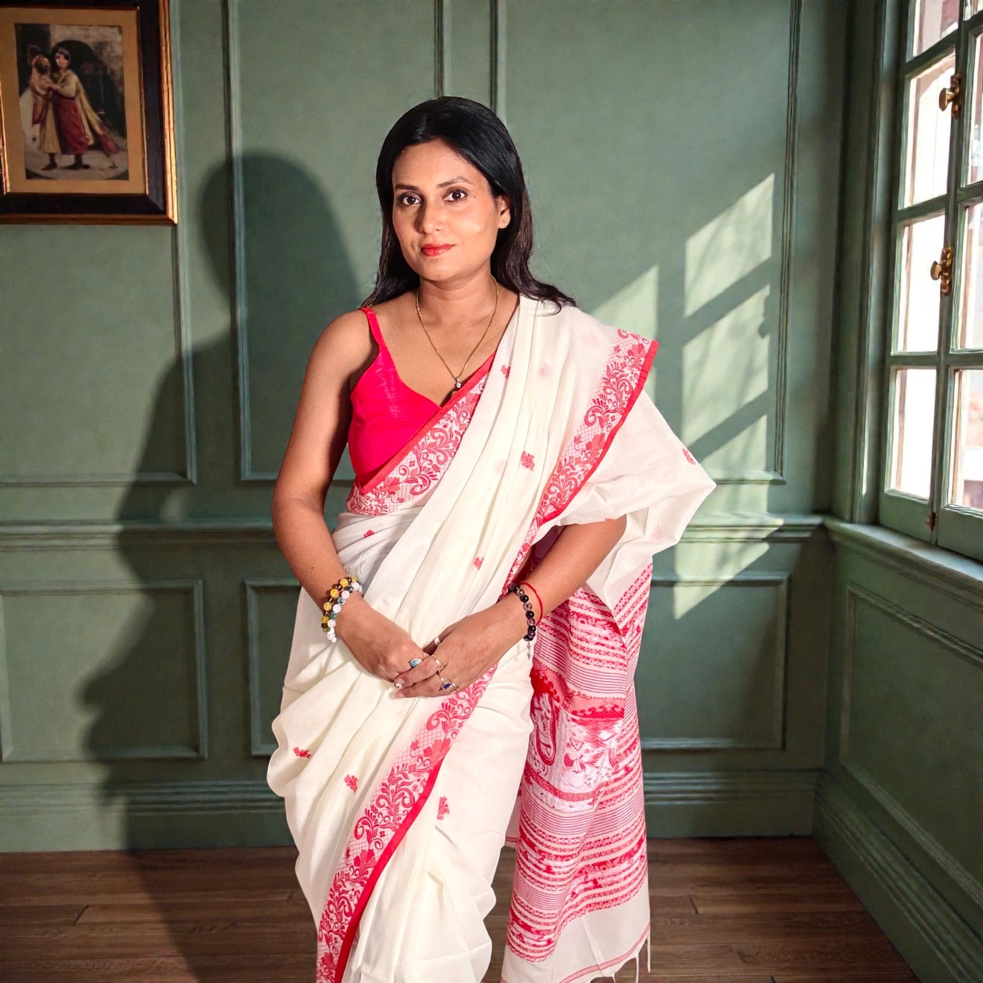 pure cotton handloom Baluchari saree - Rupacj Designs - Luxury Sustainable Indian womenswear | Artisan made | Slow Fashion- Occasion wear| Handcrafted In India