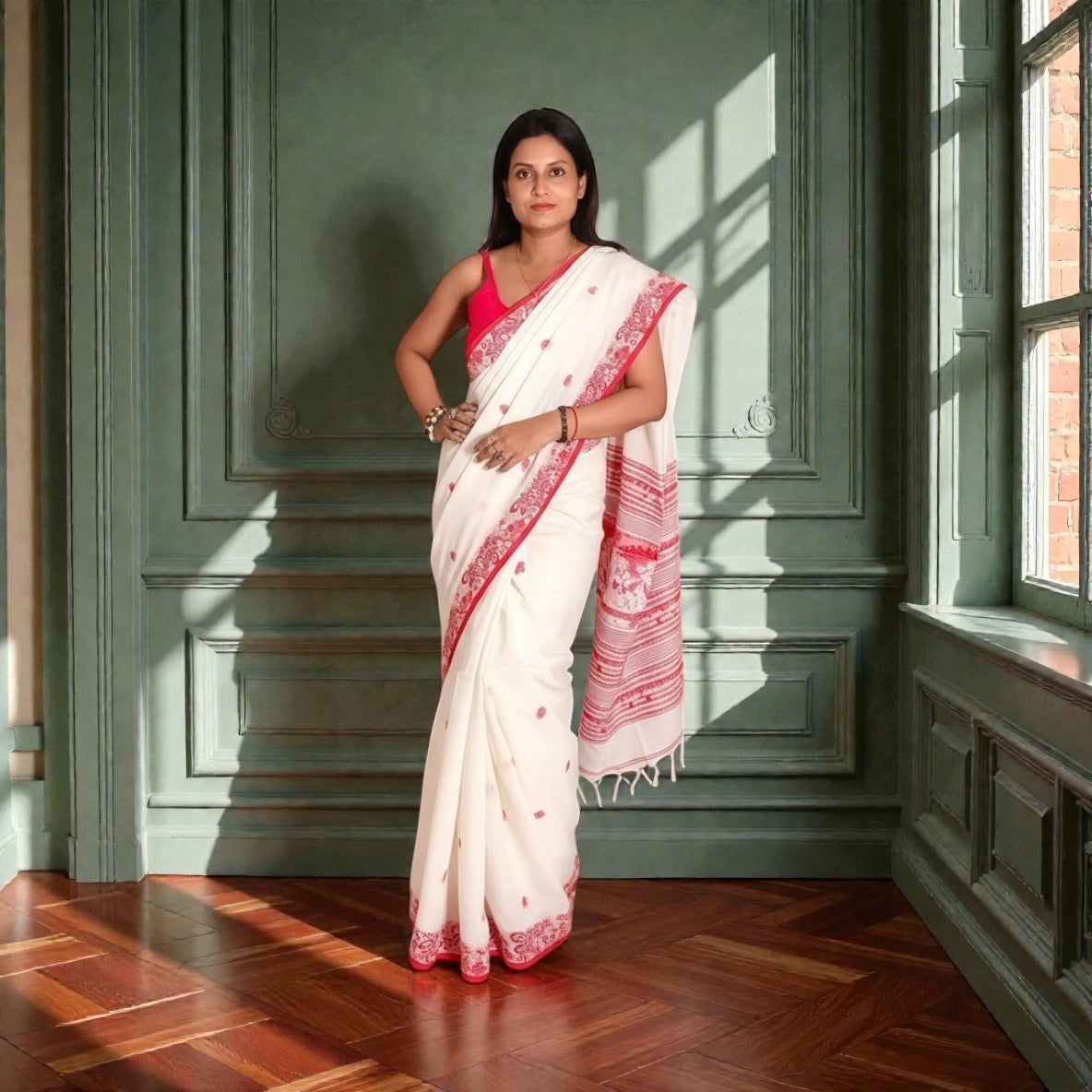 pure cotton handloom Baluchari saree - Rupacj Designs - Luxury Sustainable Indian womenswear | Artisan made | Slow Fashion- Occasion wear| Handcrafted In India