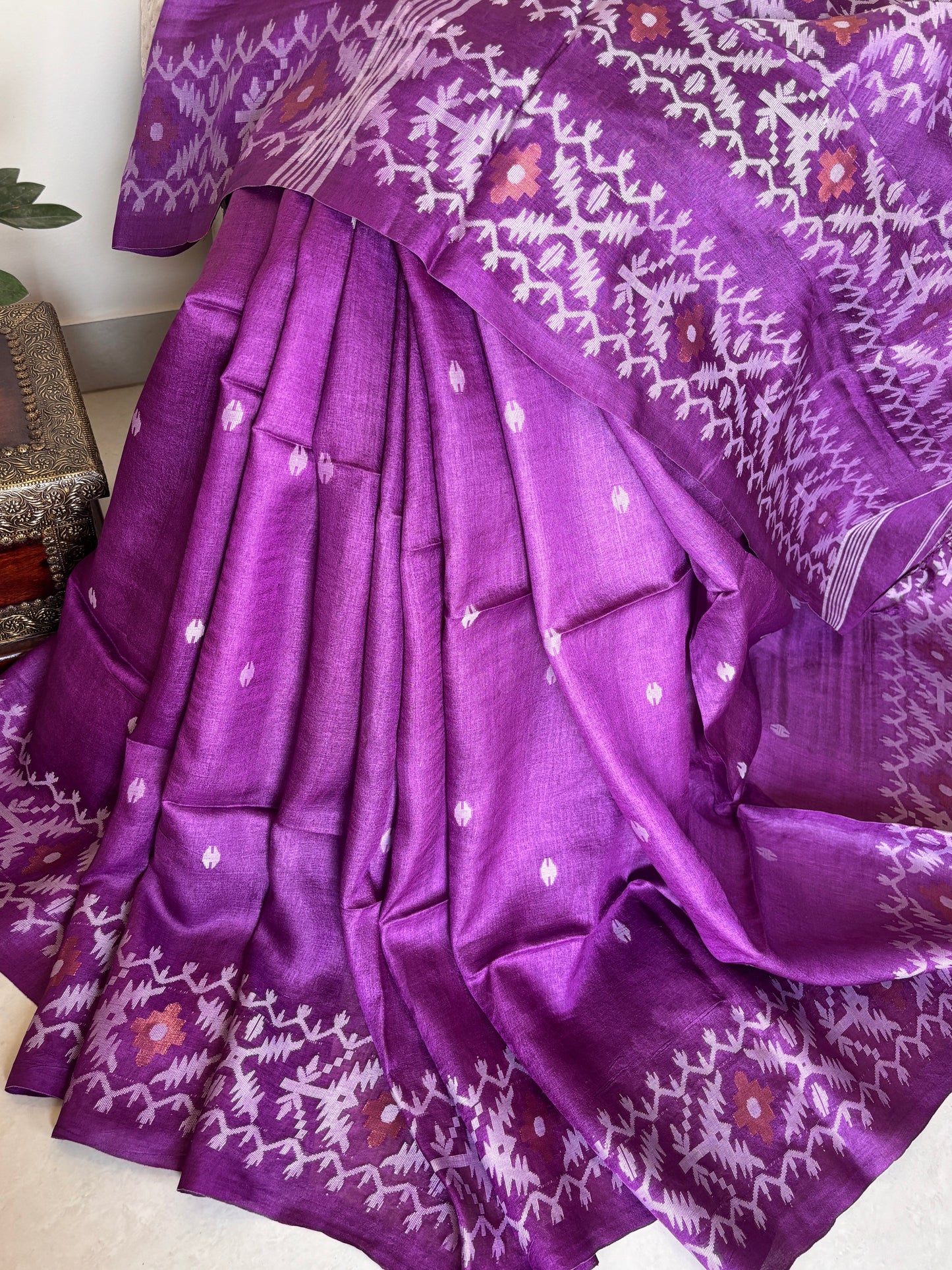 Pure Tussar silk saree - Rupacj Designs - Luxury Sustainable Indian womenswear | Artisan made | Slow Fashion- Occasion wear| Handcrafted In India
