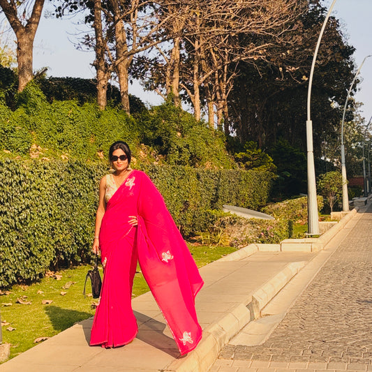 Gulabi chidiya Saree