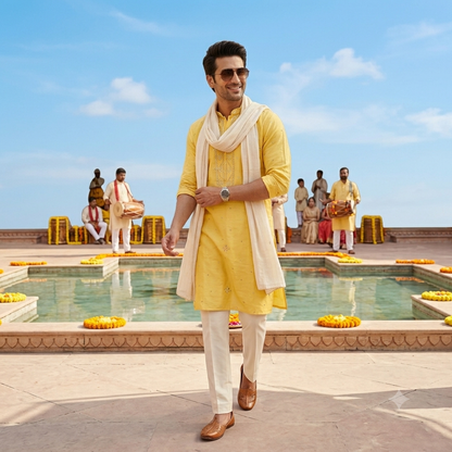 Haldi Nawabi kurta set