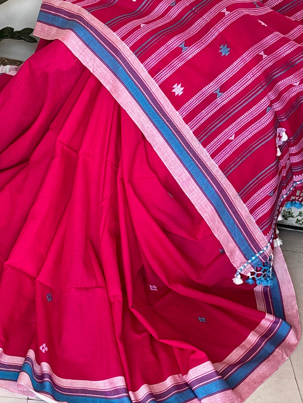 Rani Handwoven Heavy Bhujodi saree