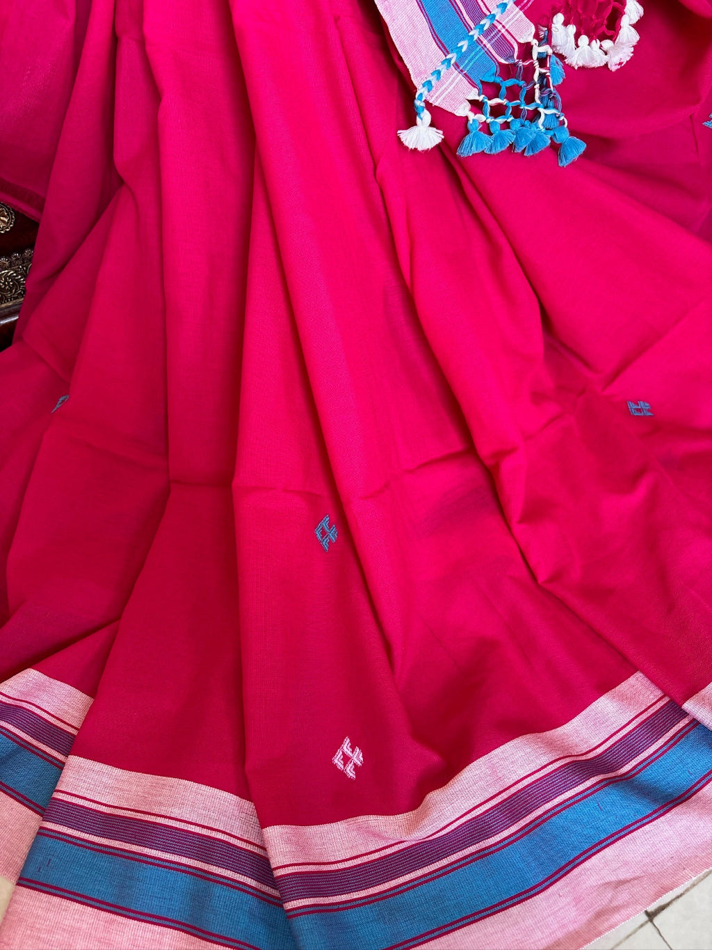 Rani Handwoven Heavy Bhujodi saree