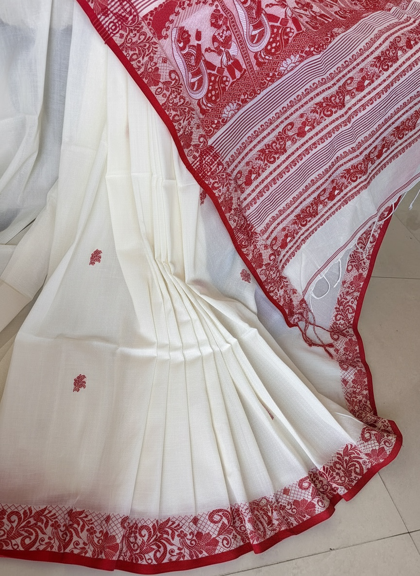 pure cotton handloom Baluchari saree - Rupacj Designs - Luxury Sustainable Indian womenswear | Artisan made | Slow Fashion- Occasion wear| Handcrafted In India