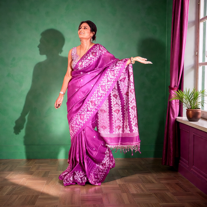 Pure Tussar silk saree - Rupacj Designs - Luxury Sustainable Indian womenswear | Artisan made | Slow Fashion- Occasion wear| Handcrafted In India