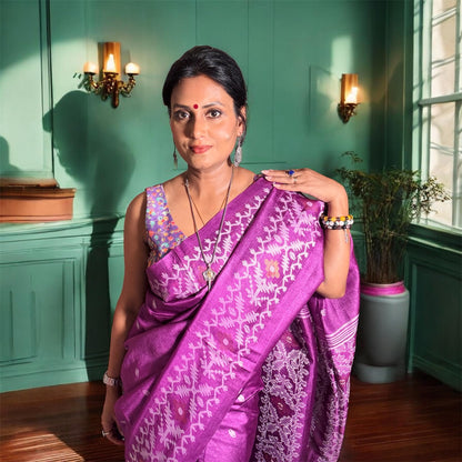 Pure Tussar silk saree - Rupacj Designs - Luxury Sustainable Indian womenswear | Artisan made | Slow Fashion- Occasion wear| Handcrafted In India