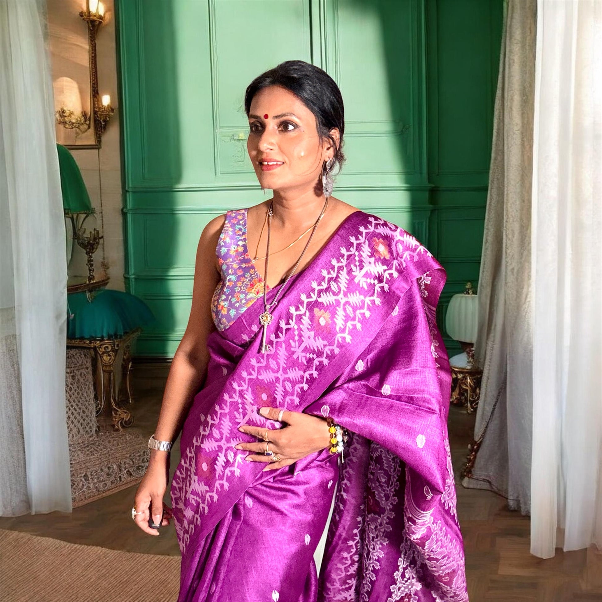 Pure Tussar silk saree - Rupacj Designs - Luxury Sustainable Indian womenswear | Artisan made | Slow Fashion- Occasion wear| Handcrafted In India