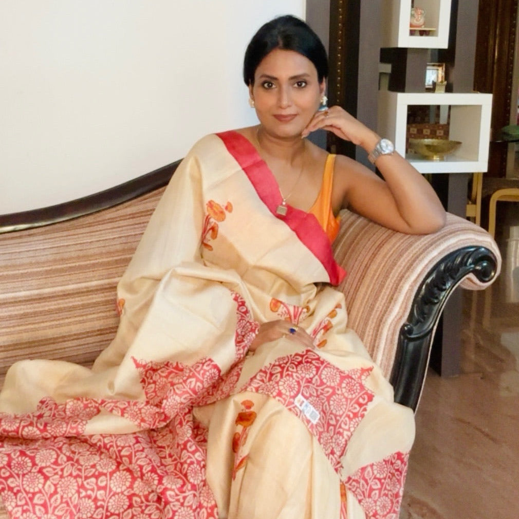 Jaswanti  pure tussar  silk saree