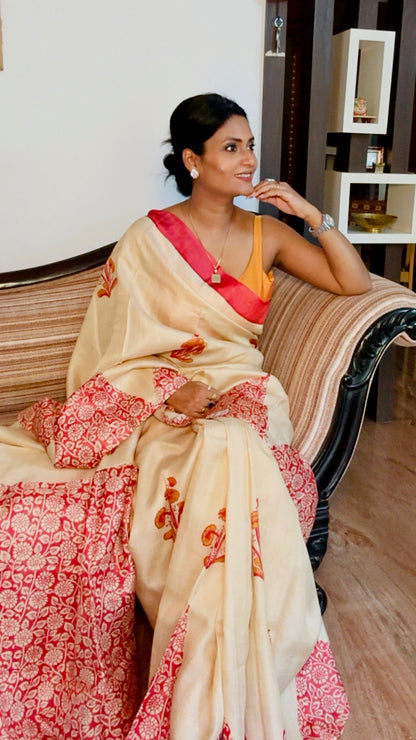 Jaswanti Pure tussar Silk Saree