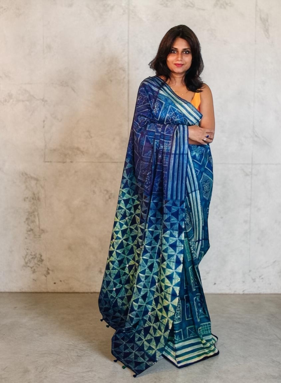 Raatrani Pure Mulberry silk Nui Shibori Saree - Rupacj Designs - Luxury Sustainable Indian womenswear | Artisan made | Slow Fashion- Occasion wear| Handcrafted In India