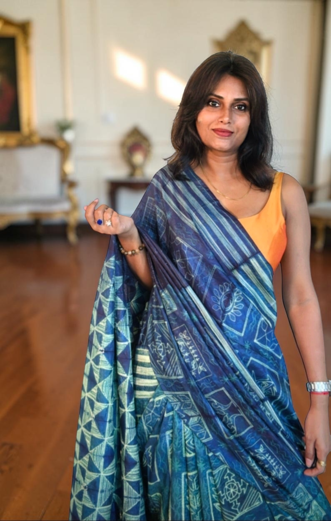 Raatrani Pure Mulberry silk Nui Shibori Saree - Rupacj Designs - Luxury Sustainable Indian womenswear | Artisan made | Slow Fashion- Occasion wear| Handcrafted In India