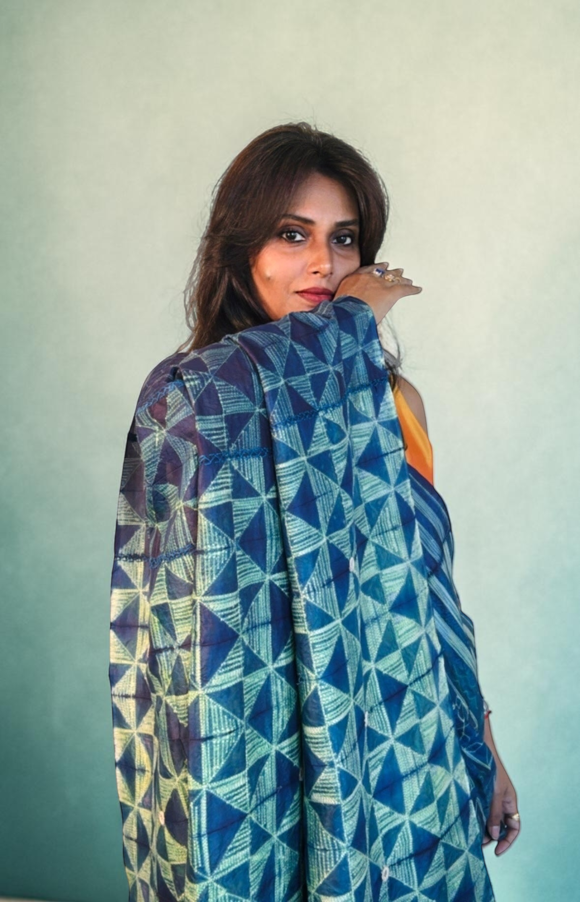 Raatrani Pure Mulberry silk Nui Shibori Saree - Rupacj Designs - Luxury Sustainable Indian womenswear | Artisan made | Slow Fashion- Occasion wear| Handcrafted In India