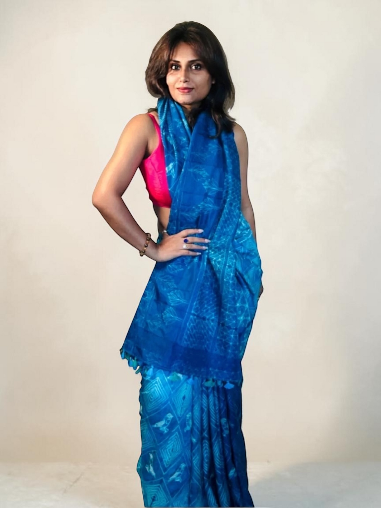 Artisan Handcrafted Nui Shibori Silk Saree - Rupacj Designs - Luxury Sustainable Indian womenswear | Artisan made | Slow Fashion- Occasion wear| Handcrafted In India