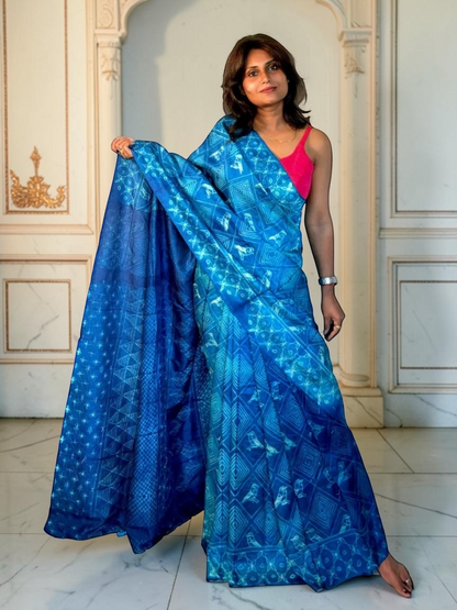 Artisan Handcrafted Nui Shibori Silk Saree - Rupacj Designs - Luxury Sustainable Indian womenswear | Artisan made | Slow Fashion- Occasion wear| Handcrafted In India