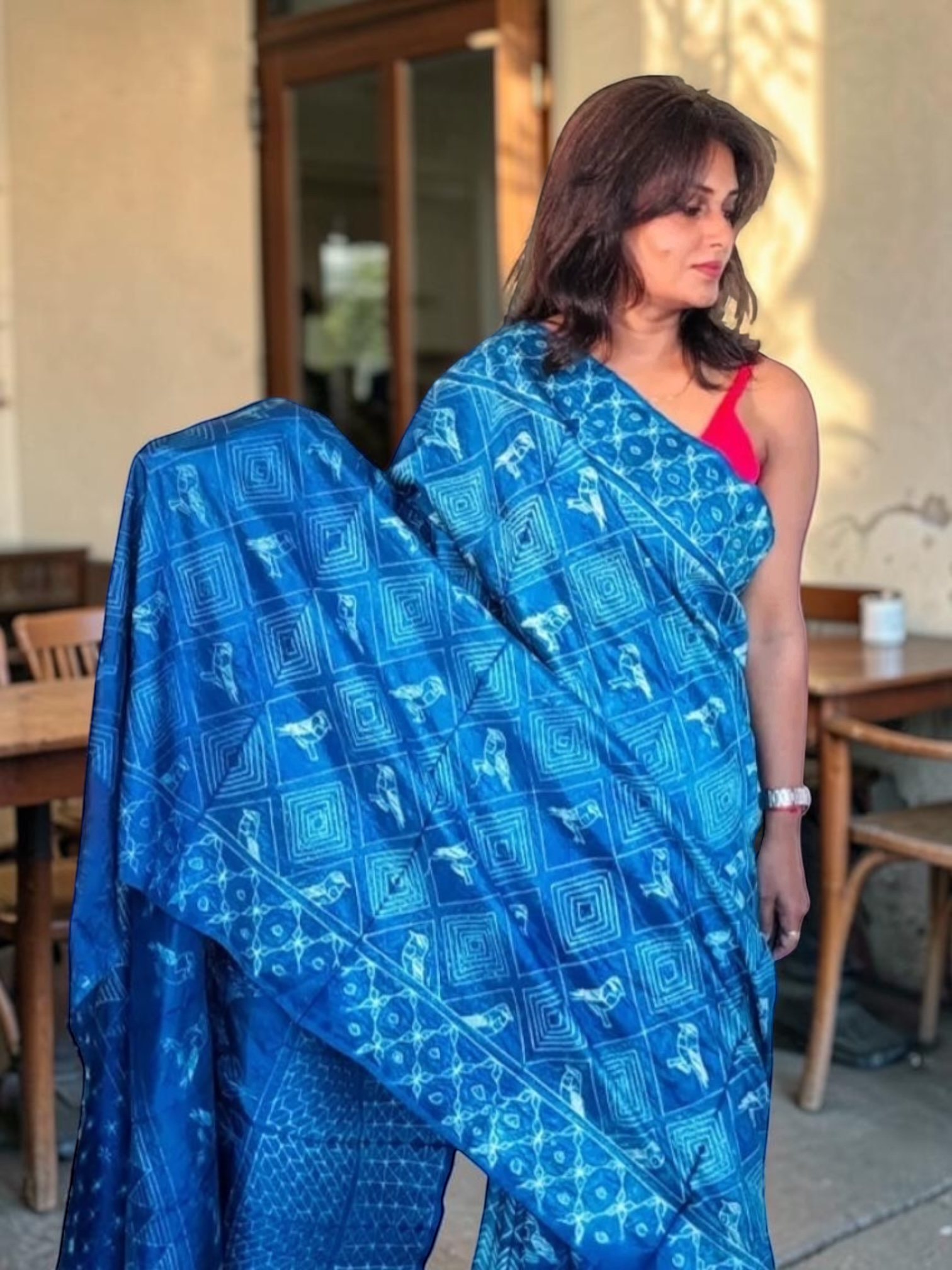 Artisan Handcrafted Nui Shibori Silk Saree - Rupacj Designs - Luxury Sustainable Indian womenswear | Artisan made | Slow Fashion- Occasion wear| Handcrafted In India