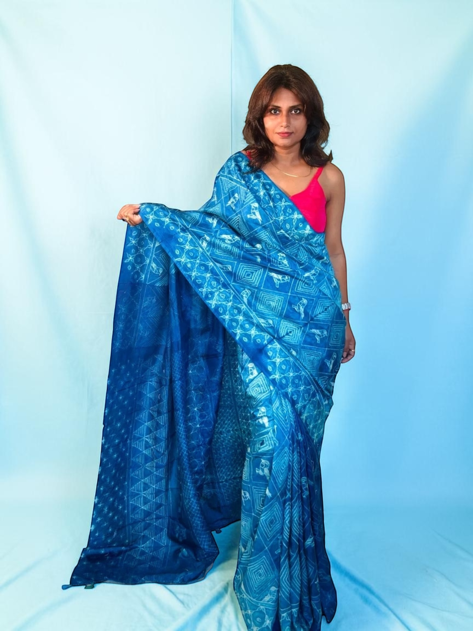 Artisan Handcrafted Nui Shibori Silk Saree - Rupacj Designs - Luxury Sustainable Indian womenswear | Artisan made | Slow Fashion- Occasion wear| Handcrafted In India